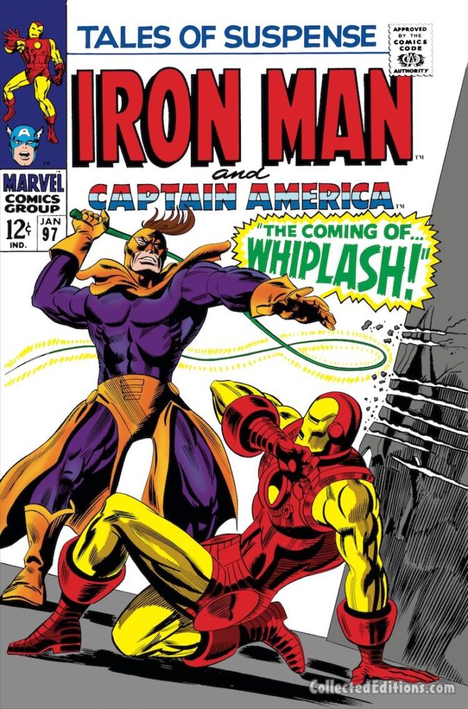 Tales of Suspense #97 cover; pencils, Gene Colan; inks, Frank Giacoia; Iron Man