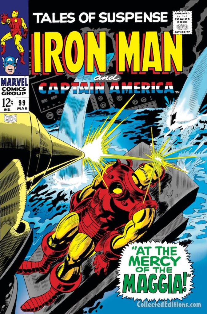 Tales of Suspense #99 cover; pencils, Gene Colan; inks, Frank Giacoia; Iron Man