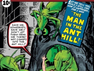Tales to Astonish #27 cover; pencils, Jack Kirby; inks, Dick Ayers; Ant-Man, Hank Pym, first appearance, Man in the Ant Hill