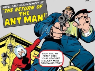 Tales to Astonish #35 cover; pencils, Jack Kirby; inks, Dick Ayers; The Return of the Ant-Man, first appearance of costume, Hank Pym