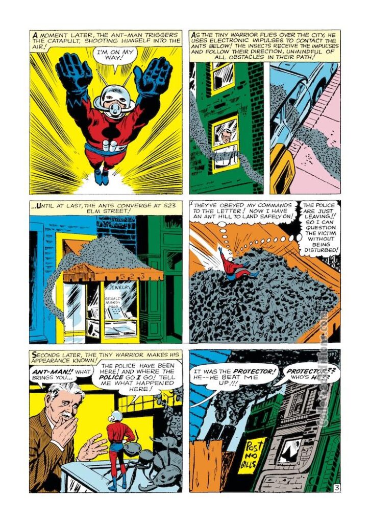 Tales to Astonish #37, pg. 3; pencils, Jack Kirby; inks, Dick Ayers; Ant-Man, The Protector