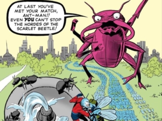 Tales to Astonish #39 cover; pencils, Jack Kirby; inks, Dick Ayers; Ant-Man, Hank Pym, Scarlet Beetle, Astonishing Ant-Man