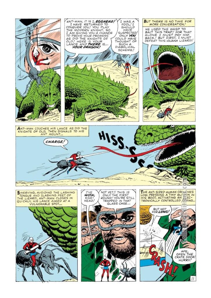 Tales to Astonish #45, pg. 11; pencils and inks, Don Heck, Ant-Man/Giant-Man/Hank Pym, Wonderful Wasp, Janet Van Dyne; Egghead
