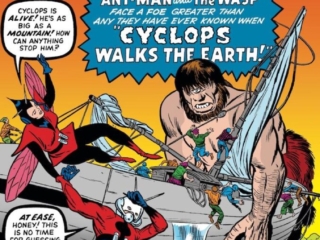 Tales to Astonish #45 cover; pencils, Jack Kirby; inks, Dick Ayers; Cyclops Walks the Earth, Marvel Age of Comics, Ant-Man/Giant-Man/Hank Pym, Wonderful Wasp, Janet Van Dyne