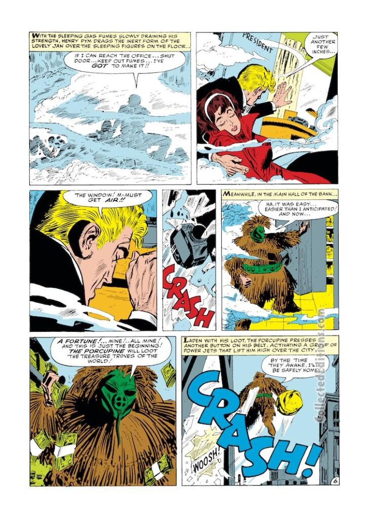 Tales to Astonish #48, pg. 6; pencils and inks, Don Heck; Porcupine; Ant-Man/Giant-Man/Hank Pym, Wonderful Wasp, Janet Van Dyne