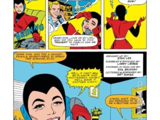 Tales to Astonish #54, pg. 20; pencils, Larry Leiber; inks, Sol Brodsky; Ant-Man/Giant-Man/Hank Pym, Wonderful Wasp, Janet Van Dyne; Conquest, backup story