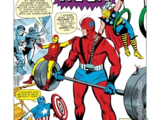 Tales to Astonish #59, pg. 1; pencils, Dick Ayers; inks, Paul Reinman; Ant-Man/Giant-Man/Hank Pym, Wonderful Wasp, Janet Van Dyne; Enter: The Hulk; Iron Man; Captain America, Thor, Avengers, splash page, Stan Lee, crossover, Incredible Hulk