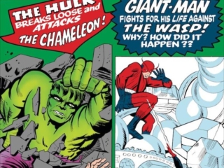Tales to Astonish #62 cover; pencils, Jack Kirby; inks, Chic Stone; Ant-Man/Giant-Man/Hank Pym, Wonderful Wasp, Janet Van Dyne;