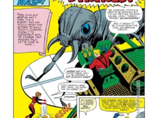 Tales to Astonish #64, pg. 1; pencils, Carl Burgos; inks, Paul Reinman; Ant-Man/Giant-Man/Hank Pym, Wonderful Wasp, Janet Van Dyne; When Attuma Strikes; Giant Ant