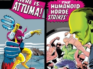 Tales to Astonish #64 cover; pencils, Jack Kirby; inks, Dick Ayers; Ant-Man/Giant-Man/Hank Pym, Wonderful Wasp, Janet Van Dyne; Here Is Attuma