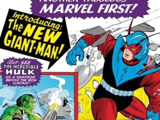Tales to Astonish #65 cover; pencils, Jack Kirby; inks, Chic Stone; Ant-Man/Giant-Man/Hank Pym, Wonderful Wasp, Janet Van Dyne; New Costume, Marvel Age
