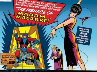 Tales to Astonish #66 cover; pencils, Jack Kirby; inks, uncredited; additional art, Bob Powell; Ant-Man/Giant-Man/Hank Pym, Wonderful Wasp, Janet Van Dyne; Madam Macabre, Gogo, Incredible Hulk