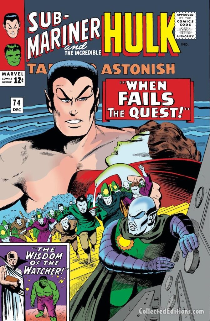 Tales to Astonish #74 cover; pencils, Gene Colan; inks, Vince Colletta; inset, Bob Powell and Mike Esposito; Sub-Mariner, When Fails the Quest, Warlord Krang, Lady Dorma