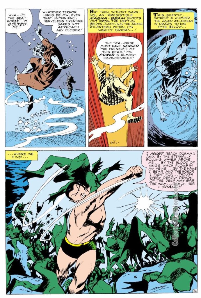 Tales to Astonish #74, pg. 10; pencils, Gene Colan; inks, Vince Colletta; Sub-Mariner, Vashti, Faceless Ones, Stan Lee, The Quest