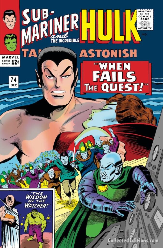 Tales to Astonish #74 cover; pencils, Gene Colan; inks, Vince Colletta; inset, Bob Powell and Mike Esposito; When Fails the Quest, Warlord Krang, Sub-Mariner