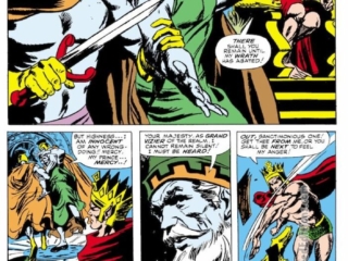 Tales to Astonish #81, pg. 4; pencils, Gene Colan; inks, Dick Ayers; Sub-Mariner, Grand Vizier Vashti, Neptune's Trident