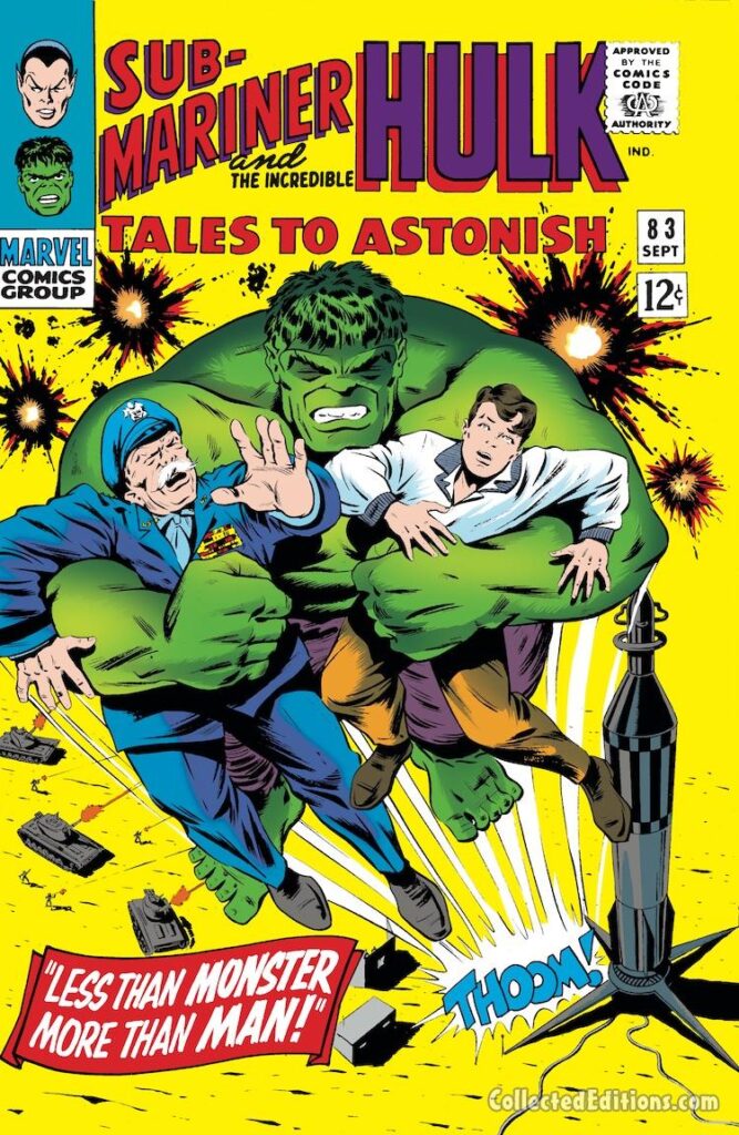 Tales to Astonish #83 cover; pencils, uncredited; inks, Bill Everett; Incredible Hulk