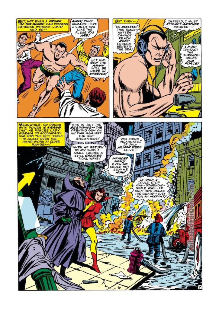 Tales to Astonish #86, pg. 7; pencils, Jerry Grandenetti; inks, Bill Everett; Lady Dorma, Warlord Krang, Sub-Mariner, New York City