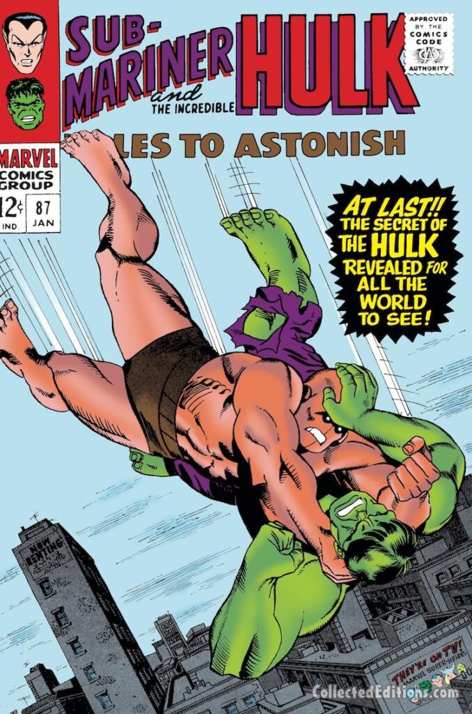 Tales to Astonish #87 cover; pencils and inks, Gil Kane; The Incredible Hulk