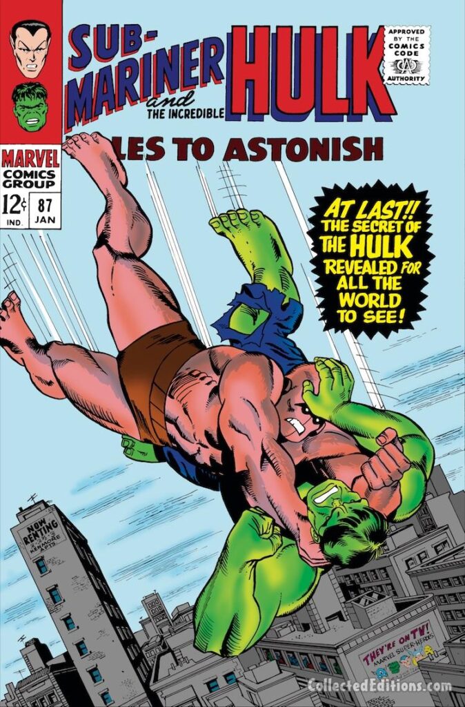 Tales to Astonish #87 cover; pencils and inks, Gil Kane; The Incredible Hulk, Marvel