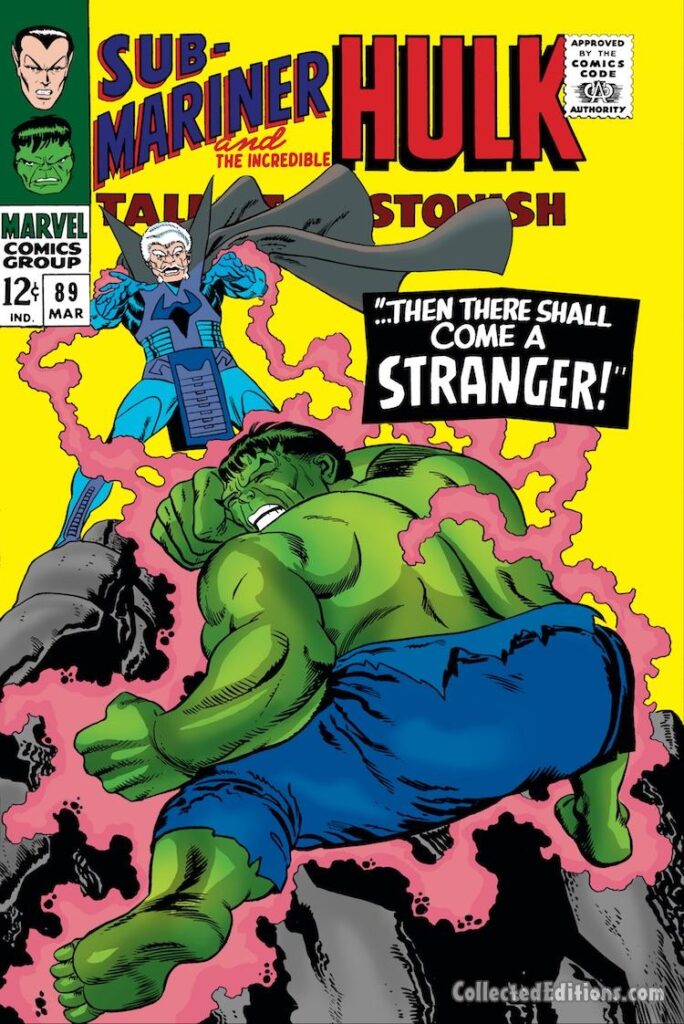 Tales to Astonish #89 cover; pencils and inks, Gil Kane; Incredible Hulk, the Stranger