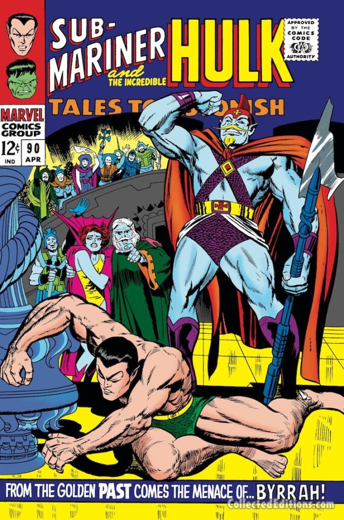 Tales to Astonish #90 cover; pencils, Jack Kirby; inks, Vince Colletta; Prince Namor, the Sub-Mariner, Byrrah, Lady Dorma, Vashti