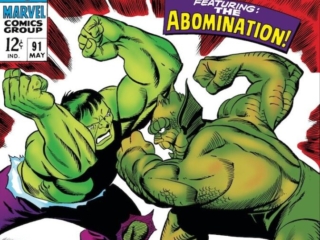 Tales to Astonish #91 cover; pencils and inks, Gil Kane; Incredible Hulk vs. Abomination, Whosoever Harms the Hulk