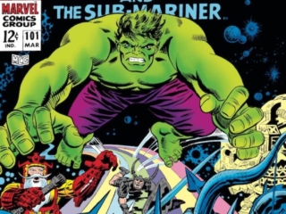 Tales to Astonish #101 cover; pencils, Marie Severin, Jack Kirby; inks, Frank Giacoia, Syd Shores; Where Walk the Immortals, Incredible Hulk, Asgard, Odin, Heimdall