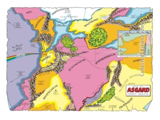 Thor Annual #10, pg. 38-39; map of Asgard by Peter B. Gillis and Tom Orzechowski