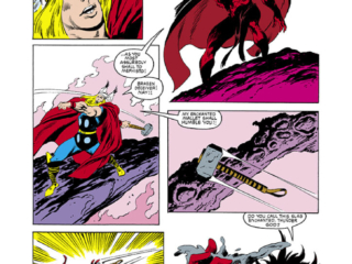 Thor Annual #13, pg. 28; pencils and inks, John Buscema Thor Annual #13, pg. 28; pencils and inks, John Buscema; Mephisto, Mjolnir