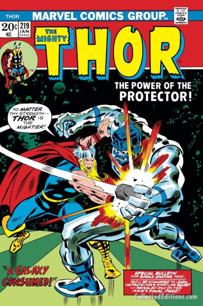 Thor #219 cover; pencils and inks, John Buscema; The Protector