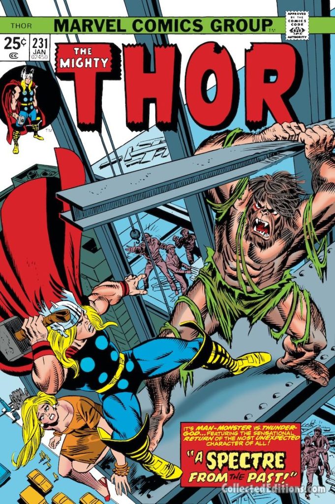 Thor #231 cover; pencils, Gil Kane; inks, Frank Giacoia; alterations, John Romita, Sr.