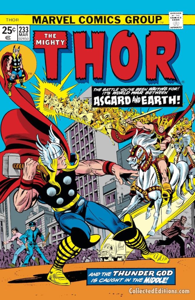 Thor #233 cover; pencils, Gil Kane; inks, Joe Sinnott