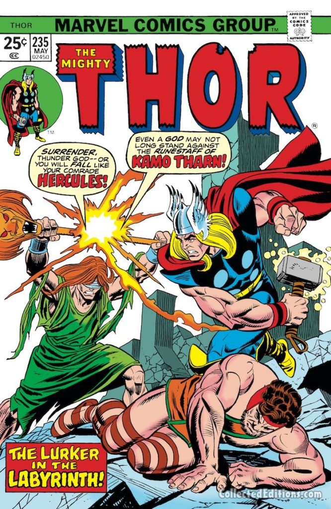 Thor #235 cover; pencils, Gil Kane; inks, Frank Giacoia