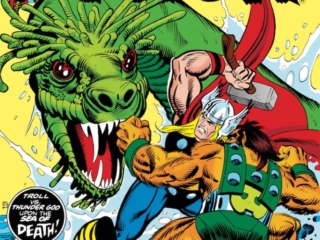 Thor #238 cover; pencils, Gil Kane; inks, Al Milgrom; alterations, John Romita Sr.
