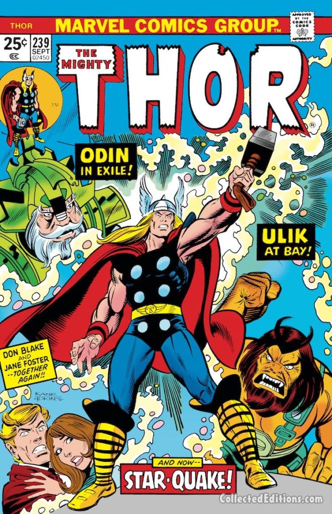 Thor #239 cover; pencils, Gil Kane; inks, Dan Adkins