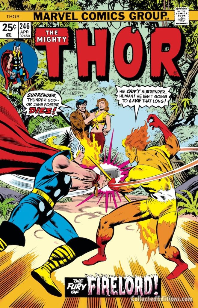Thor #246 cover; pencils, Rich Buckler; Firelord