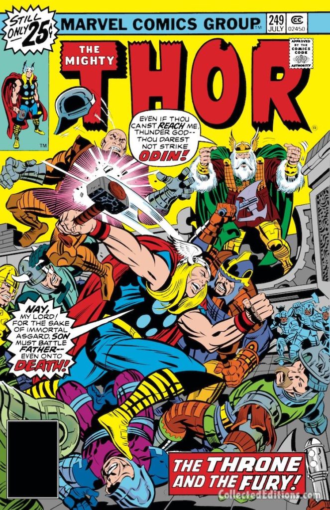 Thor #249 cover; pencils, Jack Kirby; inks, Joe Sinnott