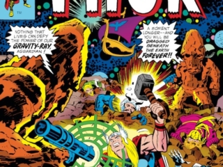 Thor #255 cover; pencils, Jack Kirby; inks, John Verpoorten, Stone Men from Saturn, Korg