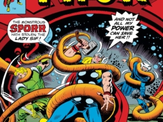 Thor #256 cover; pencils, John Buscema; inks, Frank Giacoia; Sporr, Atlas Monsters