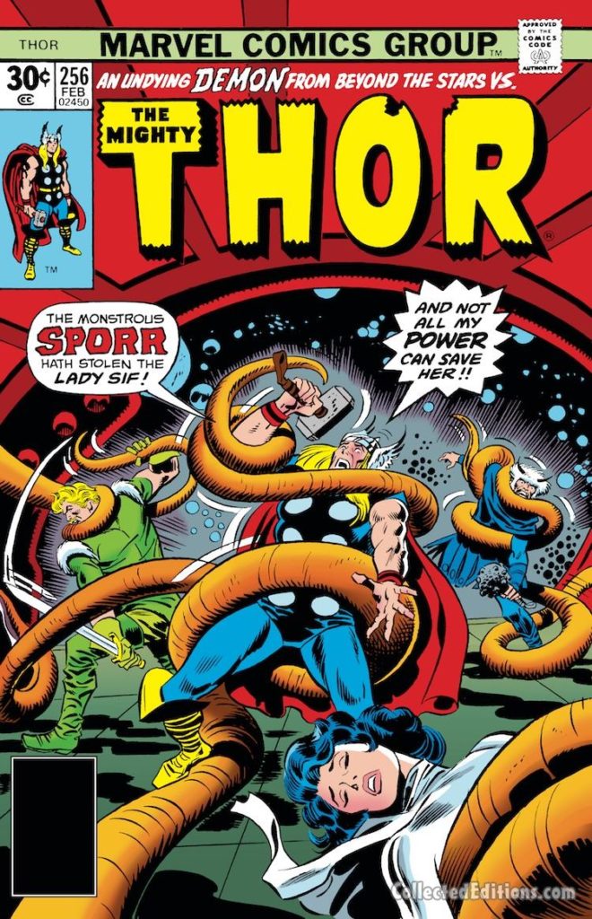 Thor #256 cover; pencils, John Buscema; inks, Frank Giacoia; Sporr, Atlas Monsters