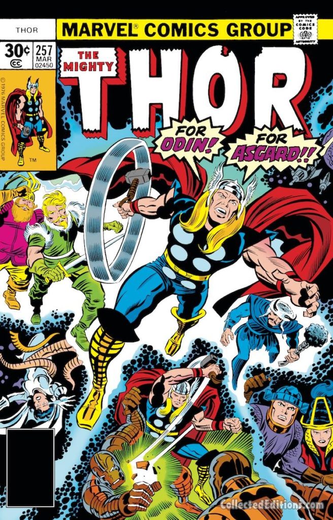 Thor #257 cover; pencils, Jack Kirby; inks, Joe Sinnott