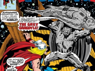 Thor #258 cover; pencils, Jack Kirby; versus Grey Gargoyle