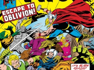 Thor #259 cover; layouts, Ed Hannigan; pencils, John Buscema; inks, Frank Giacoia