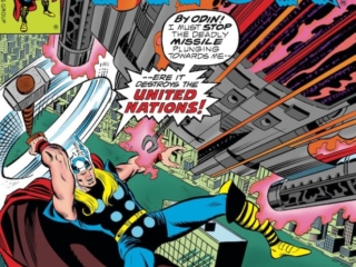 Thor #267 cover; pencils, uncredited; inks, Joe Sinnott