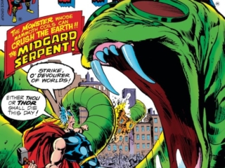 Thor #273 cover; pencils, John Buscema; inks, Tom Palmer, Midgard Serpent