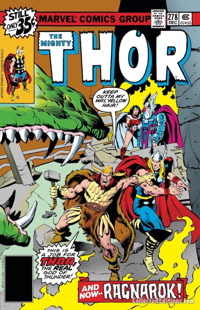 Thor #278 cover; pencils, John Buscema; inks, Bob McLeod