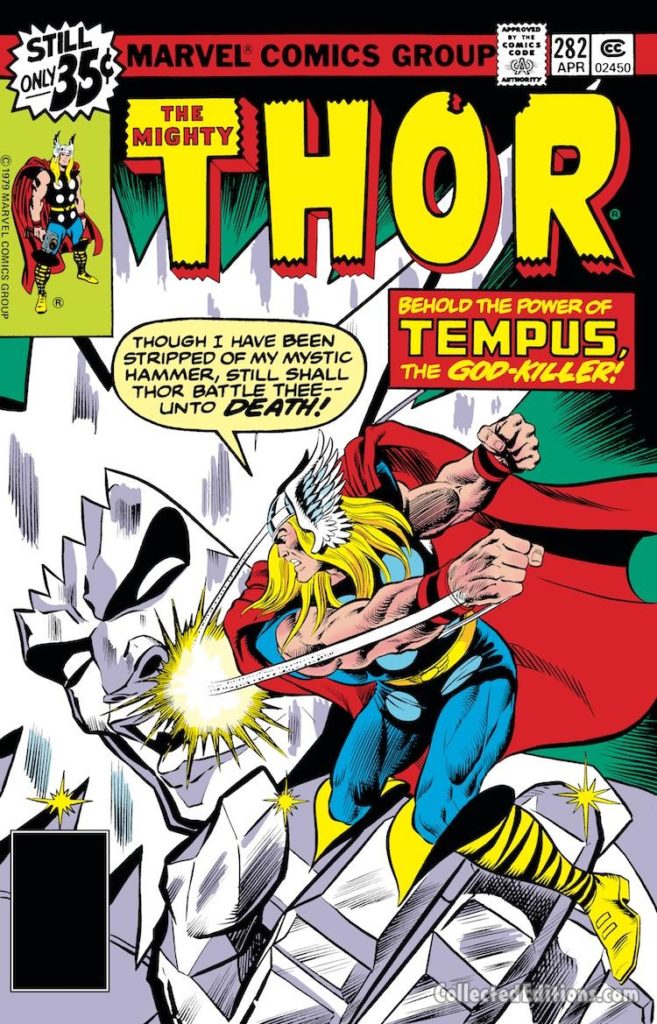 Thor #282 cover; pencils, Keith Pollard; Tempus