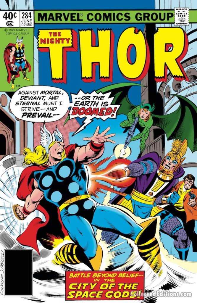 Thor #284 cover; pencils, Dave Cockrum; inks, Bob McLeod; Ajak/Eternals