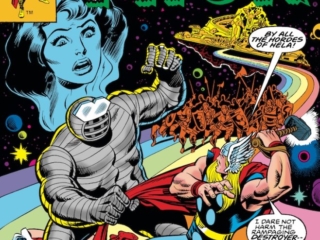 Thor #289 cover; pencils, Keith Pollard; Destroyer/Rainbow Bridge/Sif